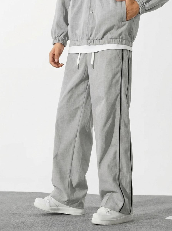 Blacktail Striped Men Grey Track Pants