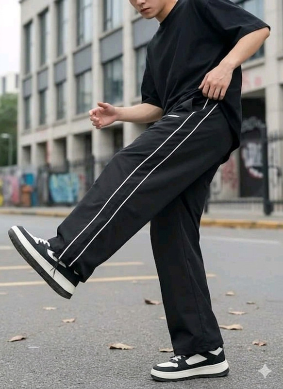 CherryBerry Striped Men Black Track Pants