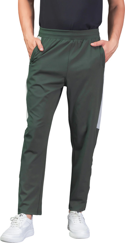 Sector Z Solid Men Green Track Pants