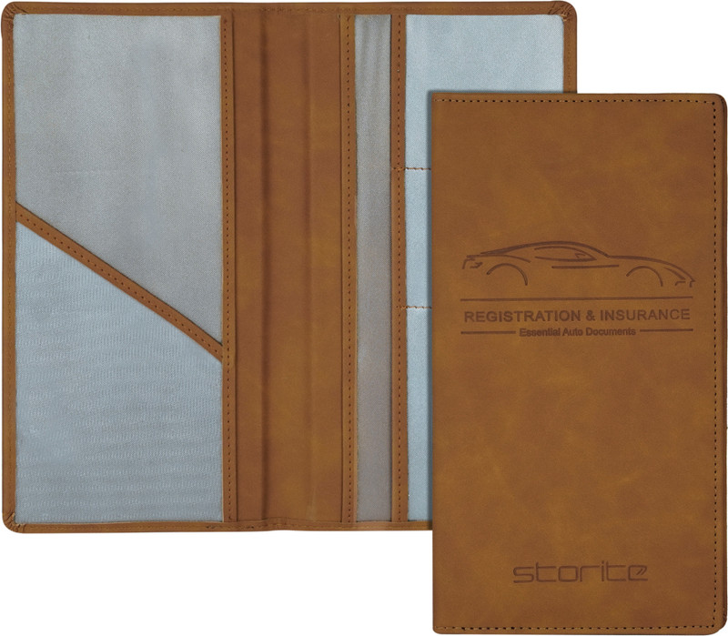 STORITE Two Wheeler/Car License Registration Holder(Brown)