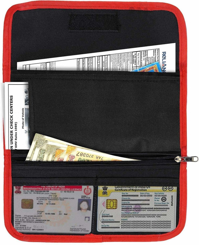 STORITE Two Wheeler/Car Document Holder, Vehicle Document Storage Wallet(Black)