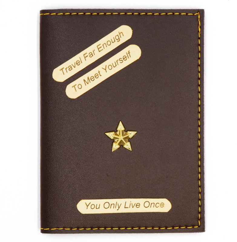 FASTIDIOUS Faux Leather Passport Holder Cover - Travel Far Enough Passport Cover(Brown)