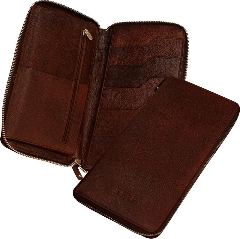 ABYS Genuine Leather Brown Passport Holder||Travel Document Holder||Cradit Card Holder(Brown)