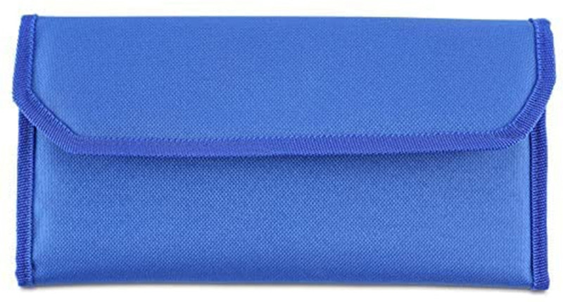 CAMPIO Travel Organizer Card Vehicle Documents Holder with Pockets Expanding Zip Pouch(Blue)