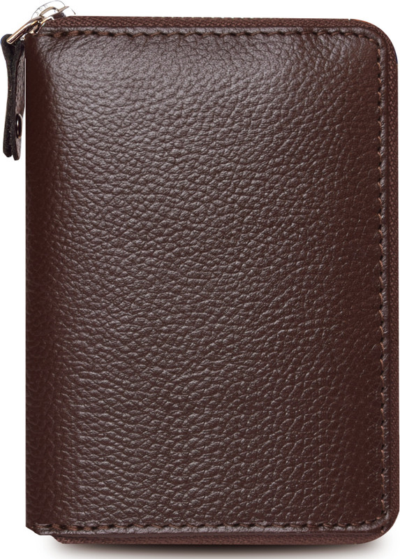 ABYS Genuine Leather Credit Debit Card Holder Money Wallet Coin Pocket RFID Blocking(Brown)