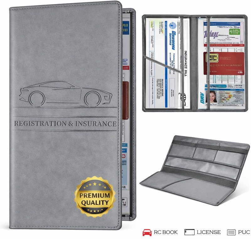 zayova Professional Premium Vehicle Document Holder(Grey)