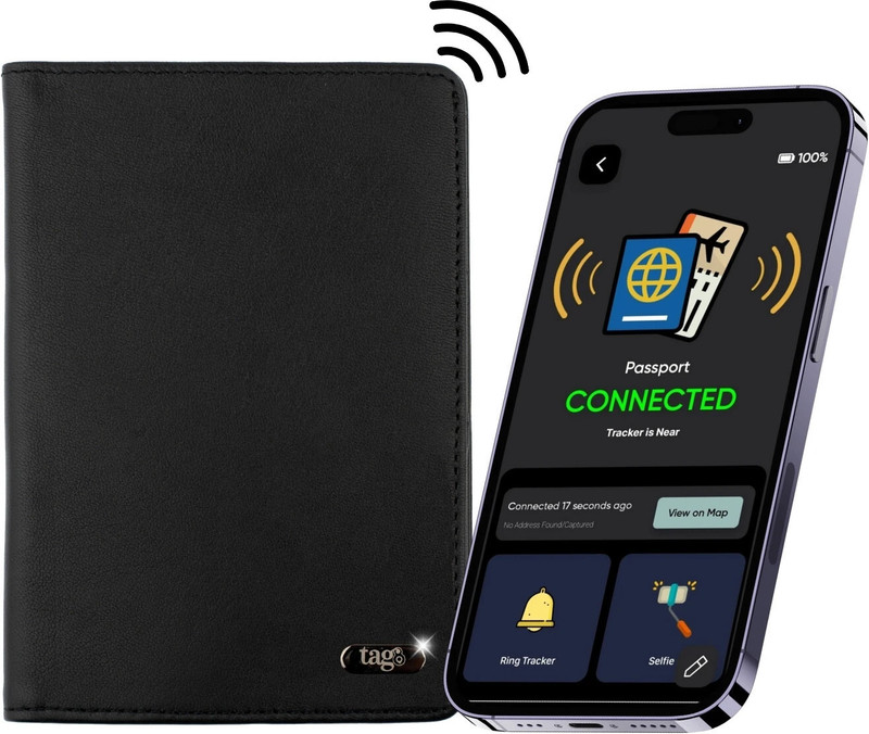 Tag8 Passport Tracker Case-Dolphin-RFID(Black)
