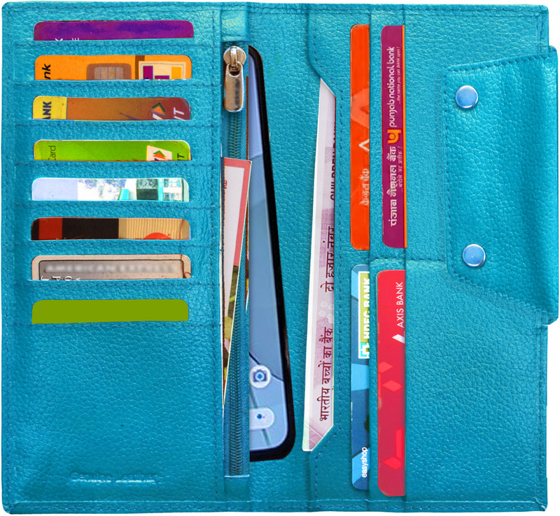 ABYS 100% Genuine Leather Card Holder with 12 Card slots for Men And Women(Green)