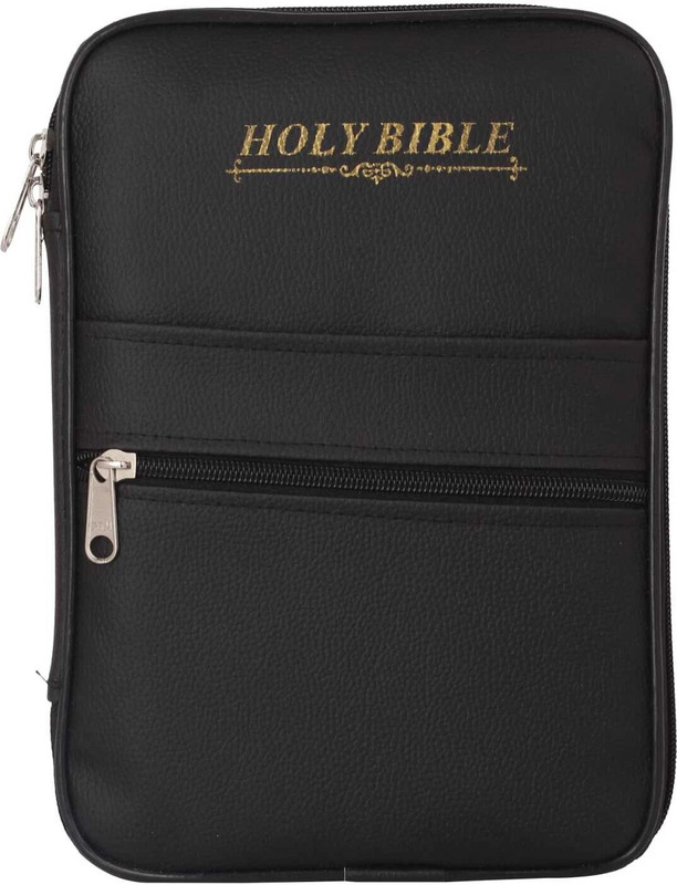 Nipun Enterprises PU Leather Bible/Notebook Cover – Black, Small (25x17x2 cm)(Black)