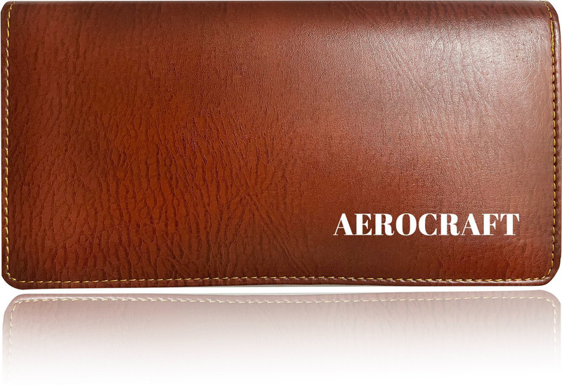 AEROCRAFT Cheque Book Passbook Card Holder with slots of ATM, Debit Credit Cards (Brown)(Brown)