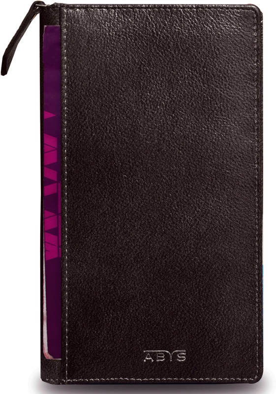ABYS Genuine Leather Travel Accessories Document Organizer with RFID Protection(Tan)