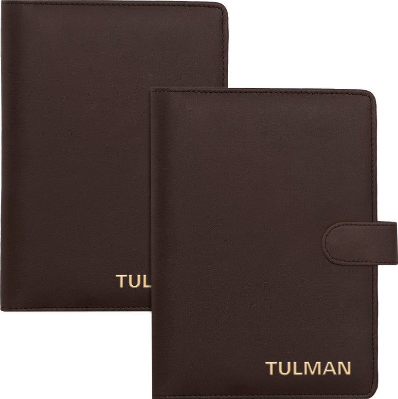 TULMAN PU Leather Vehicle Document Organizer RC Book Driving License ID Card Pouch 2 Pk(Brown)
