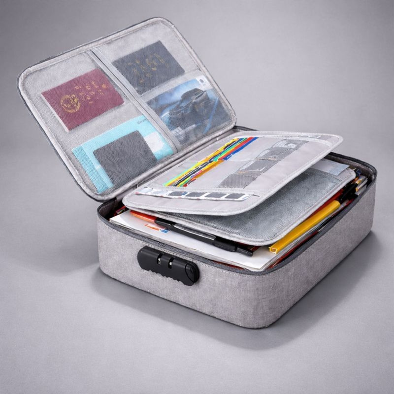 zontic Travel Document File Organizer Multiple Folder Bag(Multicolor)