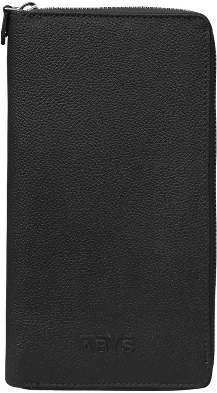 ABYS Rakshabandhan Gift-Premium Quality Leather Passport Wallet||Document Holder||Card Case with Metallic Zip Closure(Black)