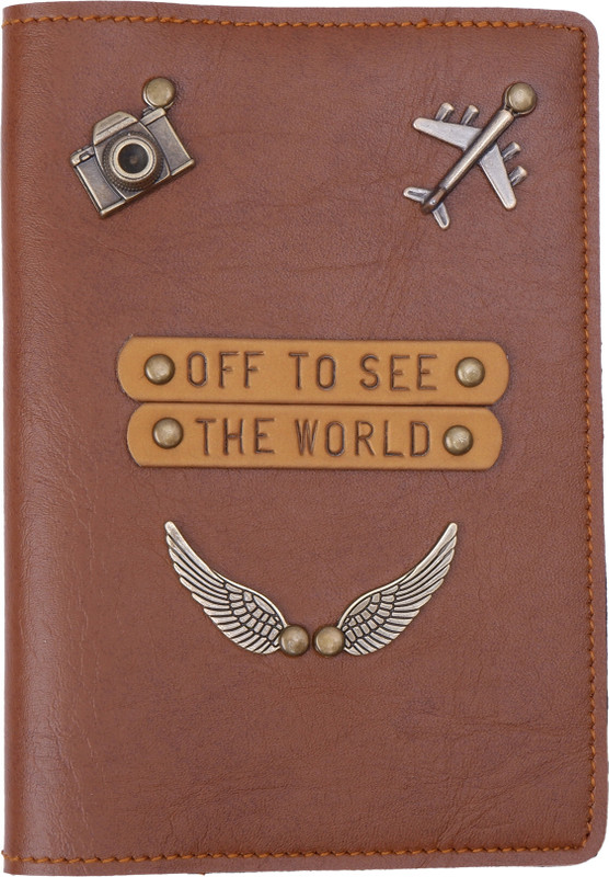 The Junket Tan Passport Cover - Off To See The World with Lucky Charms(Tan)