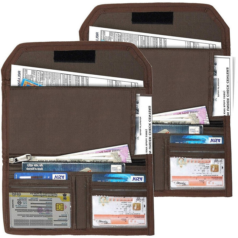DAHSHA Two Wheeler/Car Document Holder Storage Wallet for Driving Licence, PUC- Brown(Brown)