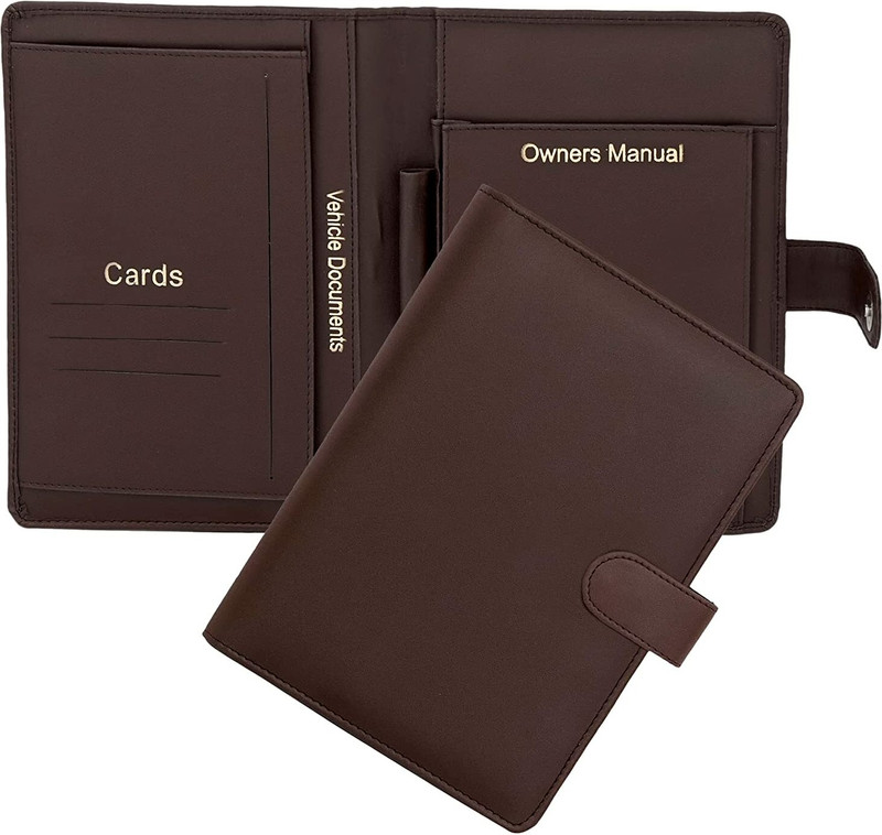 STORITE Car Document Holder, Vehicle Document Storage Wallet(Brown)
