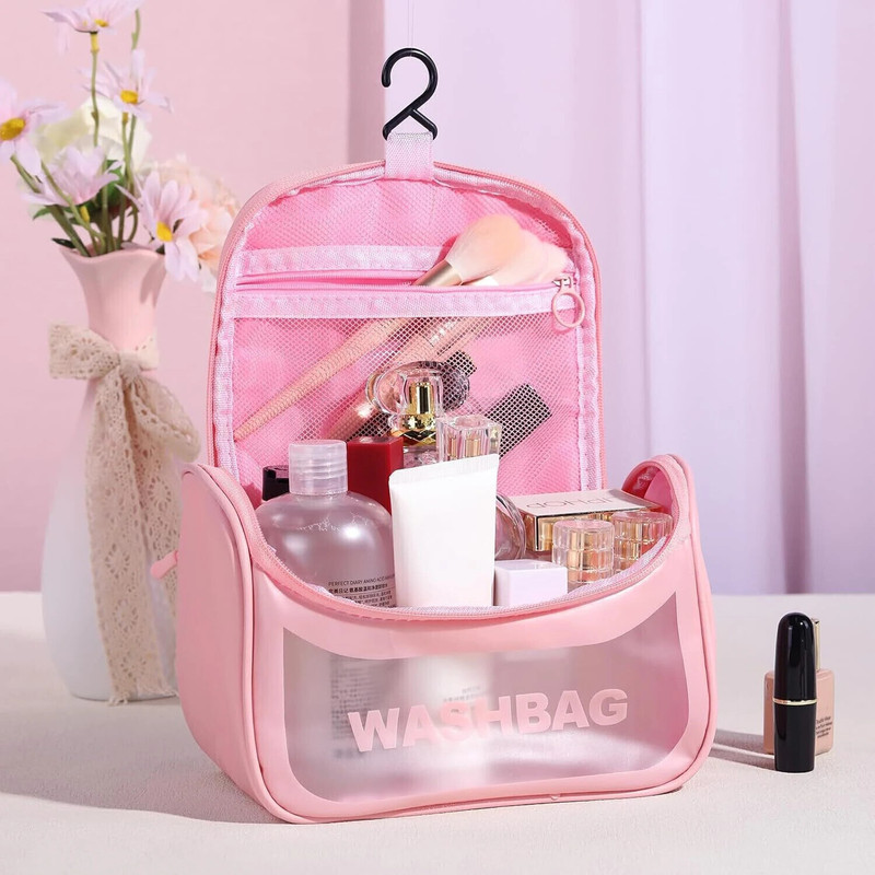 SimpliQure Compact Cosmetic Washbag for Travel | Waterproof Makeup & Toiletry Storage Pouch Cosmetic Bag