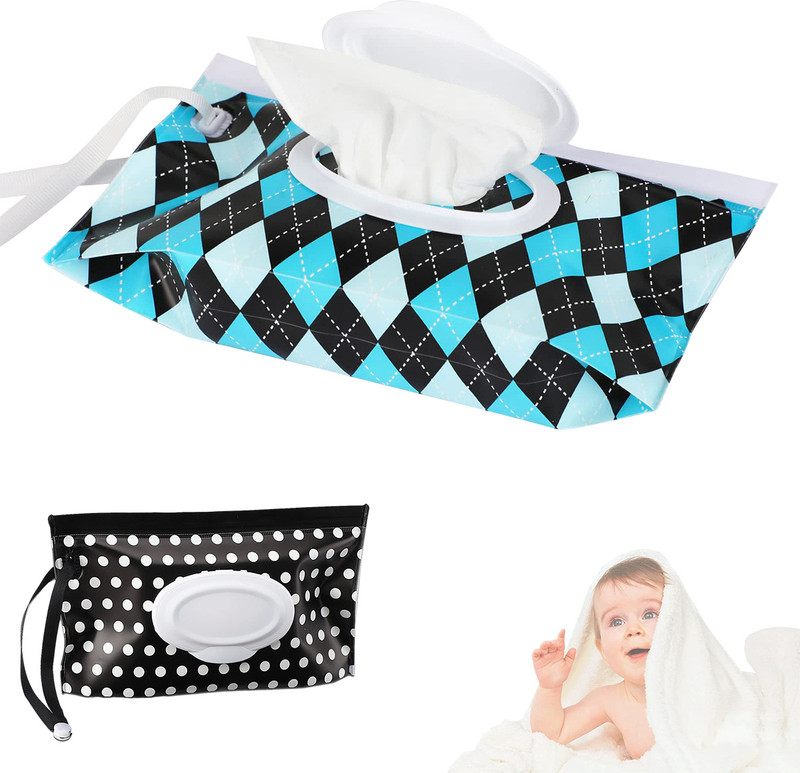 gustave Waterproof Baby Wipes Holder Bag Diaper Bag Dispenser(2 Bags)