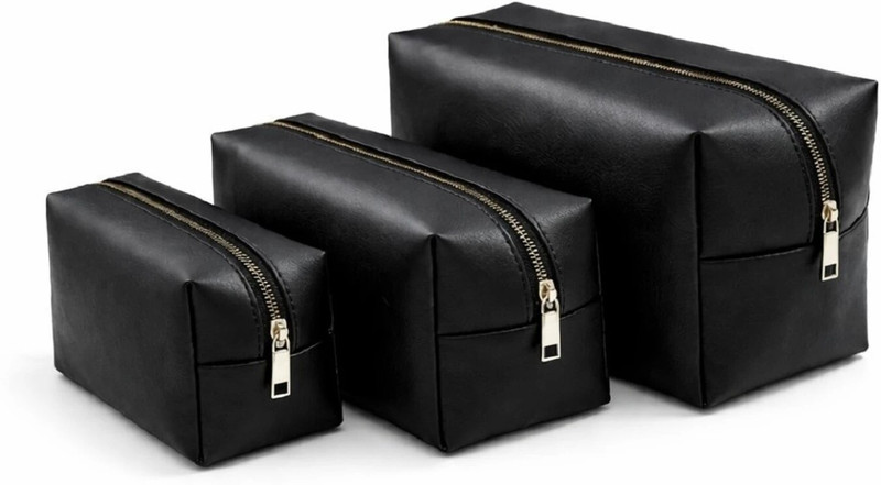 CLASSECRAFTS Luxury Travel Organizer Pouch Set of 3 Multi-Size Kit for Men & Women(Black)