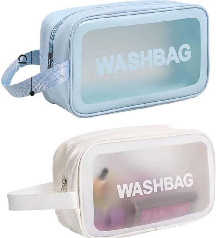 The Stitch Tale Transparent Waterproof Travel Pouch Wash Bag Makeup Pouch Cosmetic Bag(Pack of 2)