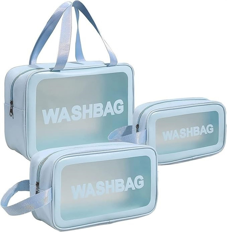 brado jewellery Pack of 3 Wash Bag Small Travel Bag(Blue)