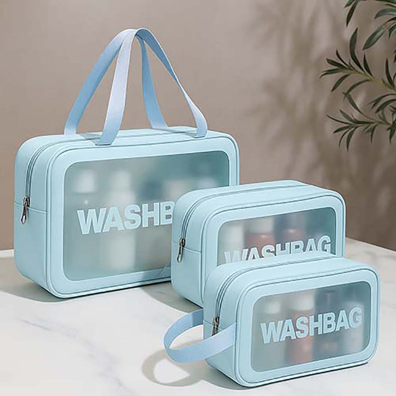 HouseOfCommon Travel Wash Bag Pouch 3 Size Cosmetic bag Makup Pouch Set of 3pcs Cosmetic Bag(Pack of 3)