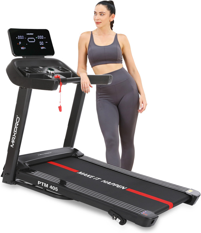 Maxpro FORCE PTM405 4.5HP Peak,110kg User weight,Fit Show App,LED Display for home use Treadmill (Max Weight:110 kg)