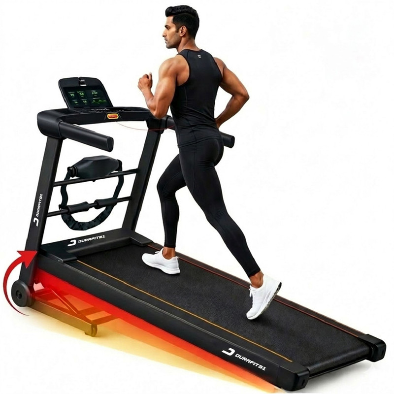Durafit Ace Pro Multifunction 4.5HP Peak BLDC | 16km Speed | 20-Auto Incline | Home Use Treadmill (Max Weight:120 kg)