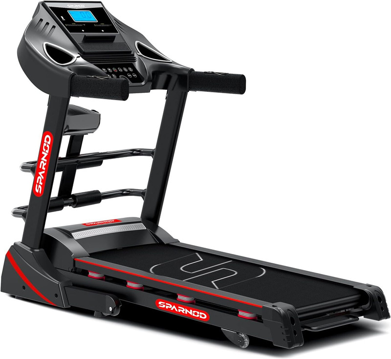 Sparnod Fitness STH-3600 (4 HP Peak) Automatic Treadmill (DIY Installation) -Multifunction Foldable Motorized Treadmill Home Treadmill (Max Weight:115 kg)