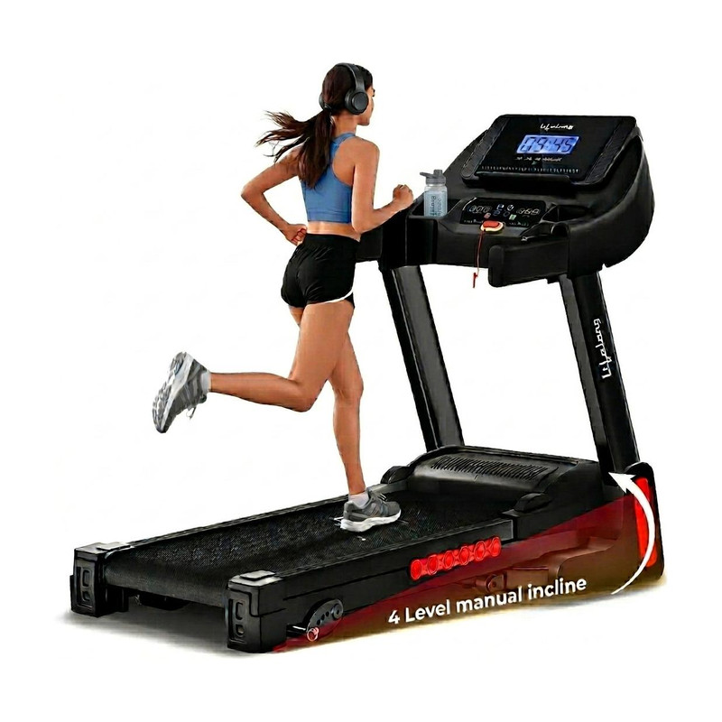 Lifelong FitPro Treadmill for Home | 4 HP Peak Motor | Foldable & Hydraulic Folding Treadmill (Max Weight:100 kg)
