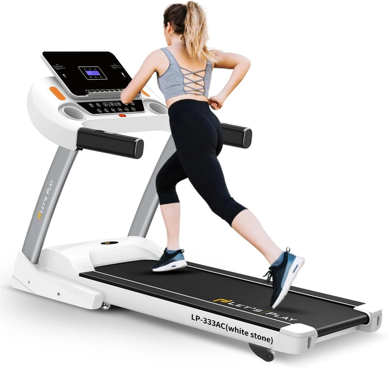 lets play LP-333 Automatic Incline, 6HP AC Motor, Semi Commercial, Home Use Treadmill (Max Weight:120 kg)