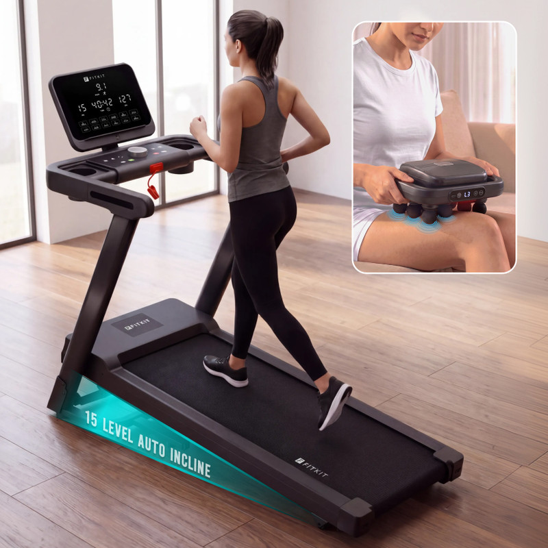 FITKIT by Cult FT200MPro 150 kg Weight Capacity | 6.5HP BLDC Motor | Treadmill for Home Treadmill (Max Weight:150 kg)