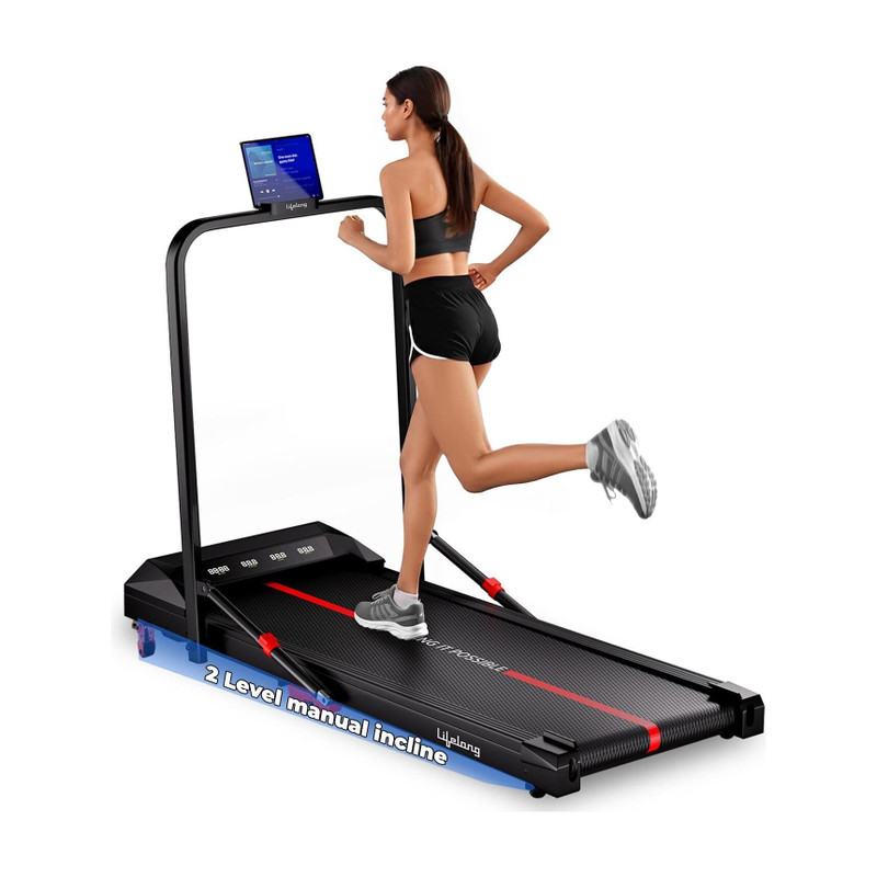 Lifelong 4.5HP Walking Pad Treadmill for Home | Max Speed 10 km/h & LED Display Treadmill (Max Weight:110 kg)