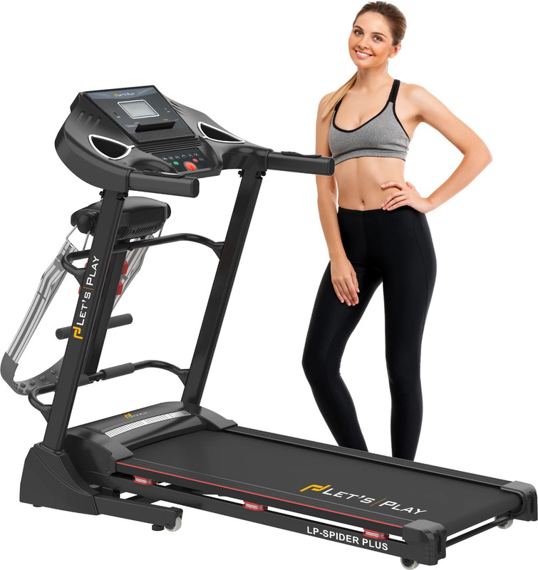 lets play LP-SPIDERPLUS 4.5HP Peak DC Motor Running Machine for Home,Auto Incline,Massager Treadmill (Max Weight:120 kg)