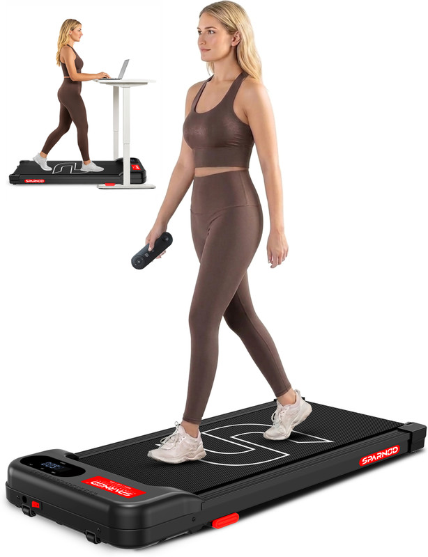 Sparnod Fitness STH-2001 Walking Pad for Home Use, 2.25HP, 1-6 km/h, Compact underdesk Treadmill (Max Weight:85 kg)