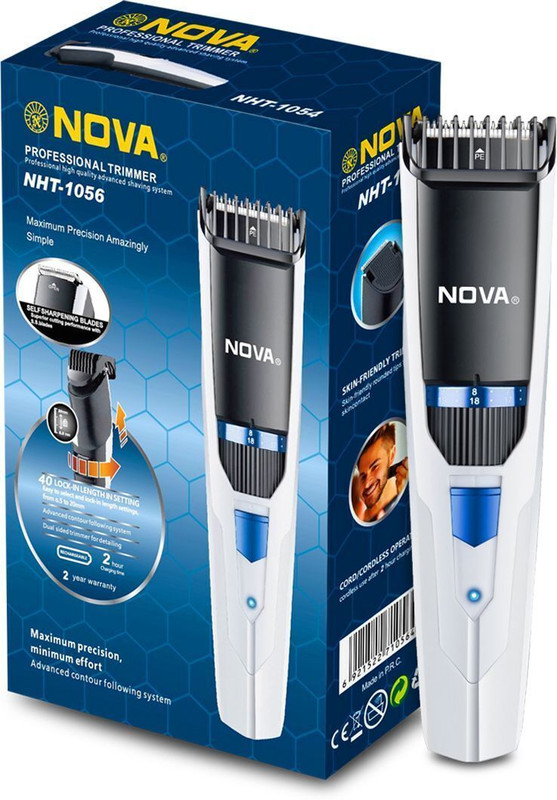 NOVA NHT 1056 Trimmer 180 min  Runtime 40 Length Settings(White, Blue)