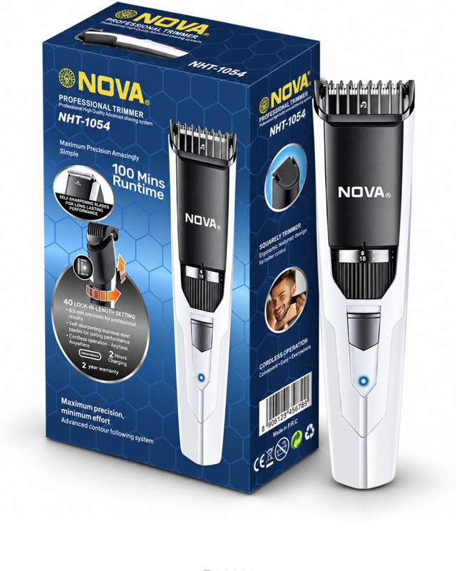 NOVA NHT 1054 Trimmer 100 min Runtime 40 Length Settings(White, Black)
