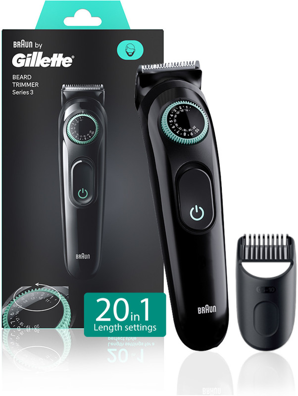 Gillette Trimmer BT 3 Series IN Trimmer 50 min  Runtime 20 Length Settings(Black)