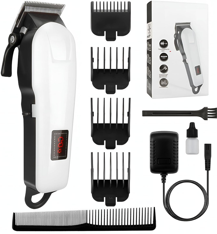 CLINLINSO 809 Animal Hair Trimmer | Rechargeable Cordless Pet Grooming Clipper White, Black Pet Hair Trimmer