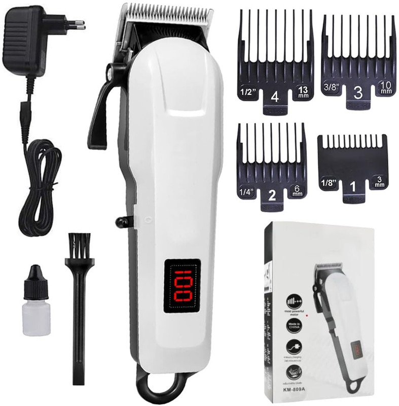 CLINLINSO Professional Heavy Duty Rechargeable Electric Hair Clipper-Trimmer for Men Fully Waterproof Trimmer 240 min  Runtime 5 Length Settings(White, Black)