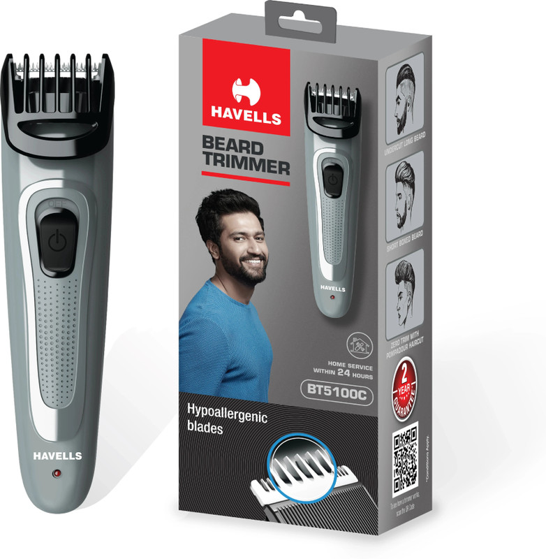 HAVELLS BT5100C Trimmer 45 min  Runtime 13 Length Settings(Black, Grey)