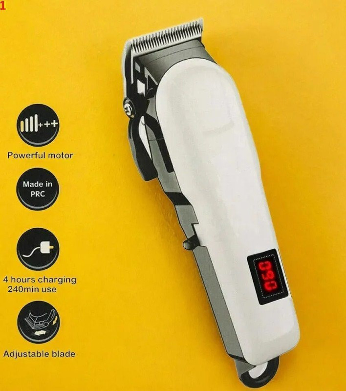 Krishn A117 M809T RECHARGEABLE HAIR CLIPPER & TRIMMER Trimmer For pets F-2737 White Pet Hair Trimmer