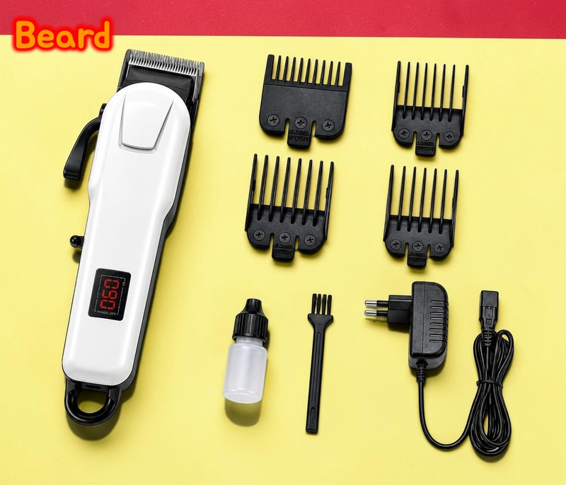 Nilesawar X861 Rechargeable Beard Trimmer for Men Cordless Hair Clipper Grooming Kit Trimmer 240 min Runtime 4 Length Settings(White)
