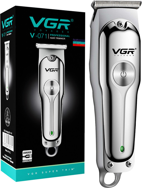 VGR V-071 Professional Trimmer 120 min  Runtime 4 Length Settings(Silver)