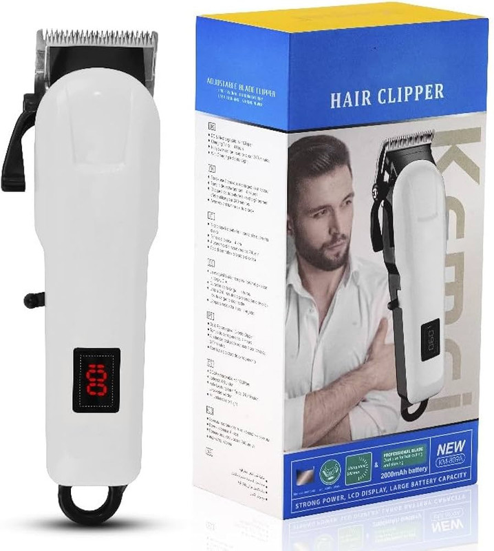 KE MEY km-809a Rechargeable led trimmer cordless shaver for men White Pet Hair Trimmer