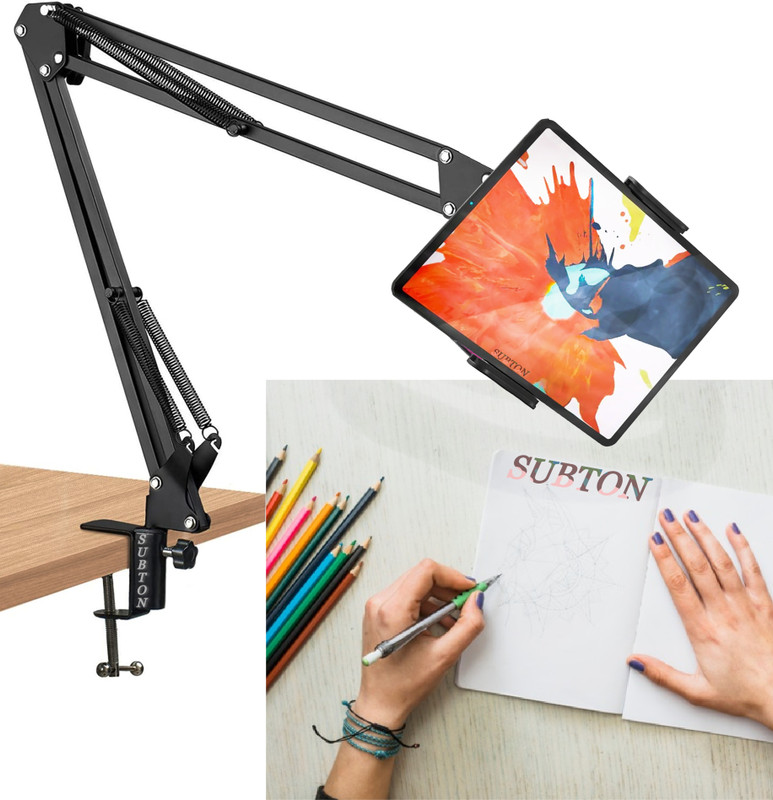 subton Photography Mobile & Tablet Holder Tripod Camera Stand with 360 Rotation for Overhead Video shooting,Cooking Videos,Online Claases YouTube Short Videos etc Compatible with All Mobile Phones & Tablets Tripod, Monopod, Tripod Clamp, Tripod Bracket, Tripod Ball Head(Black, Supports Up to 1200 g)