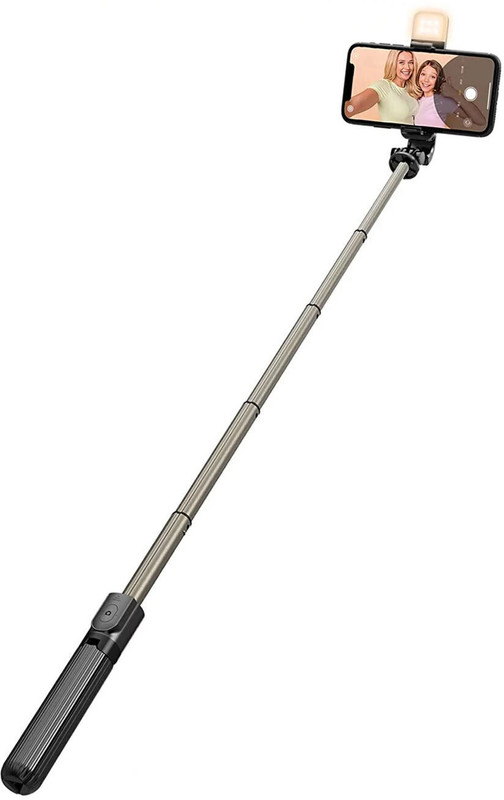 HLMOBILE AY SUPER BRAND R1s Wireless Selfie Stick Stand Remote Flash Light All Smartphones Monopod Kit, Tripod, Tripod Kit(Black, Supports Up to 500 g)