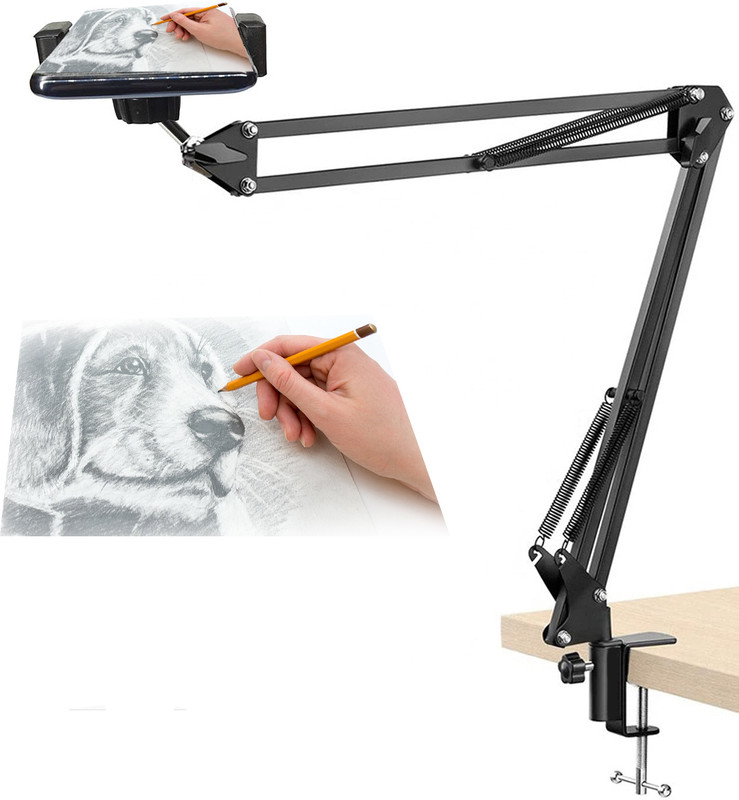 Wanzhow Photography Tripod Camera Stand with 360 Rotation for Overhead Video shooting Monopod, Tripod, Tripod Ball Head, Tripod Bracket, Tripod Clamp, Tripod Kit(Gooseneck Mobile Holder, Supports Up to 1200 g)