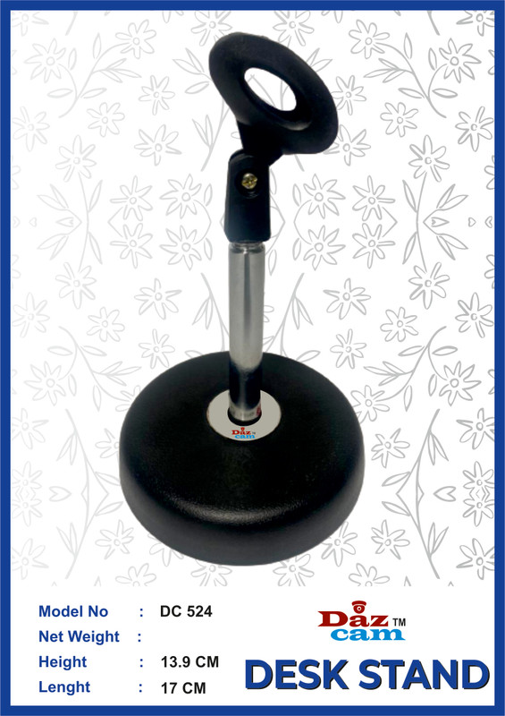 Daz Cam Brand Table top mini mic stand High Quality METAL BODY 6 inch DC 524 Monopod(Black, Supports Up to 25000 g)